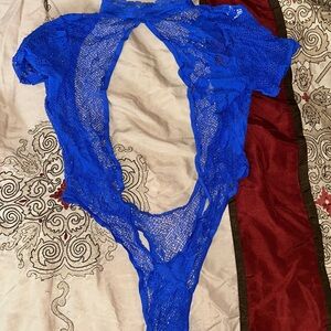 Elegant Blue Lace Lingerie one size